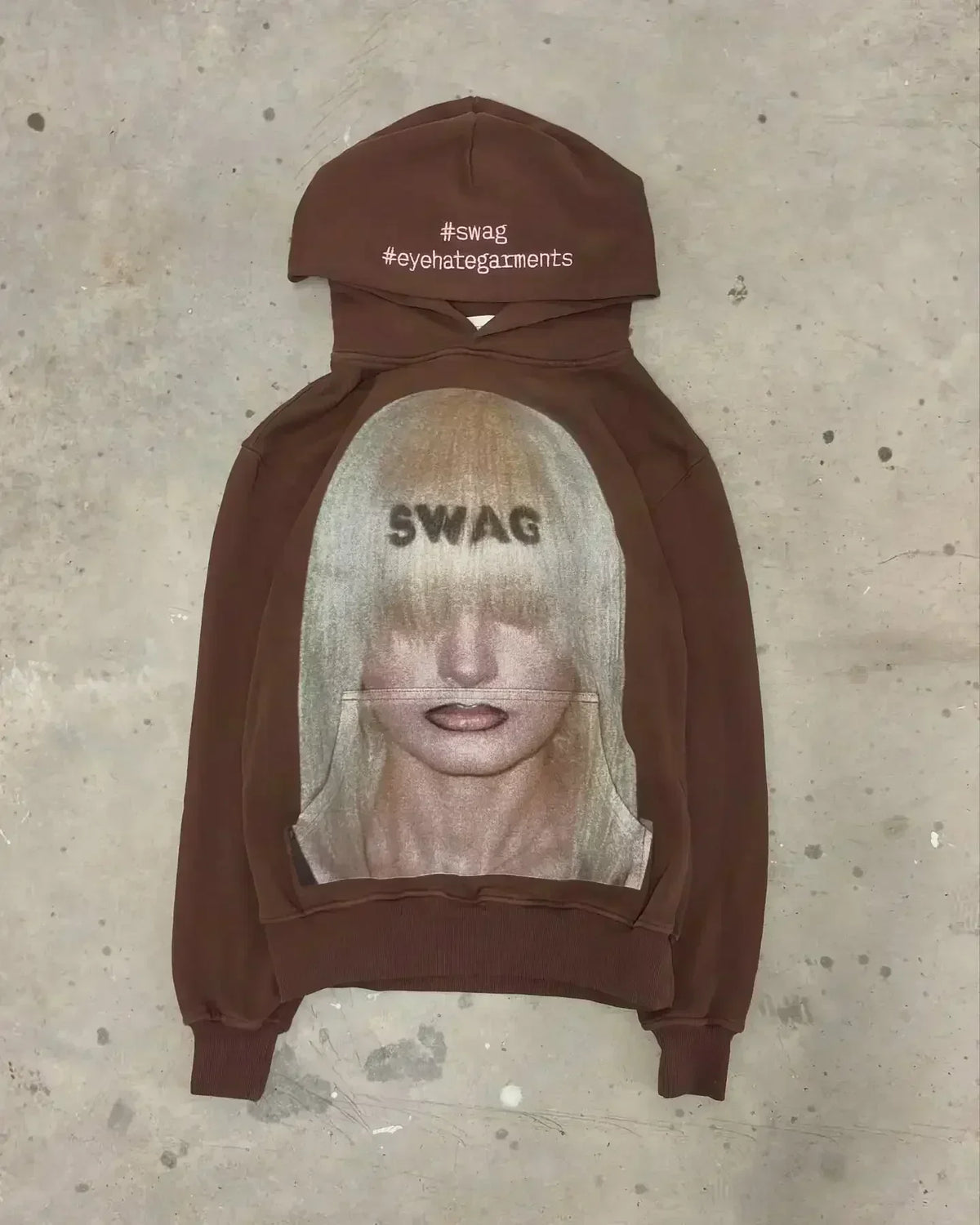 Grunge Print Oversized Hoodie