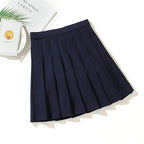 Cross Print Pleated Mini Skirt