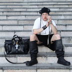 Black Cross Rivet Shoulder Bag