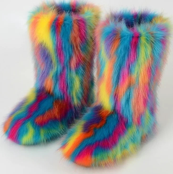Fluffy Faux Fur Winter Boots