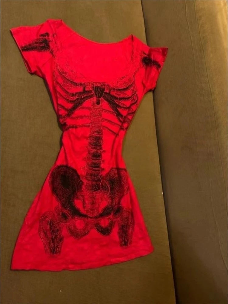 Skeleton Print Gothic Tee