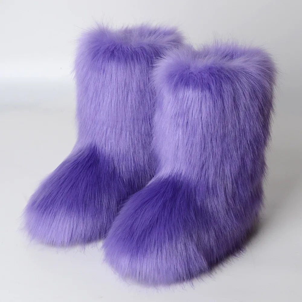 Fluffy Faux Fur Winter Boots