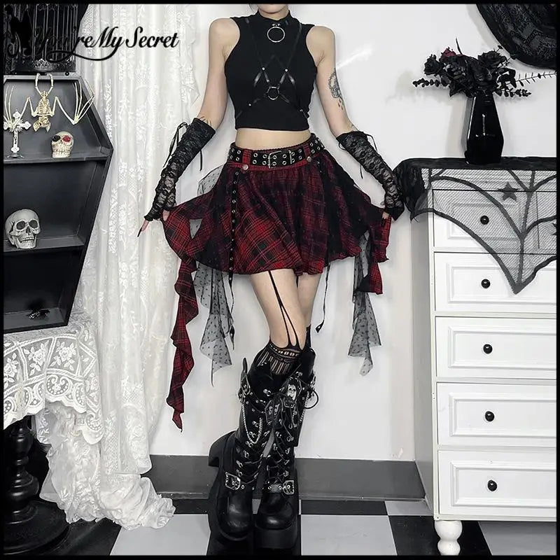 Checkered Midi Skirt
