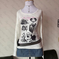 Grunge Graphic Long Sleeve Tee