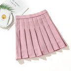 Cross Print Pleated Mini Skirt