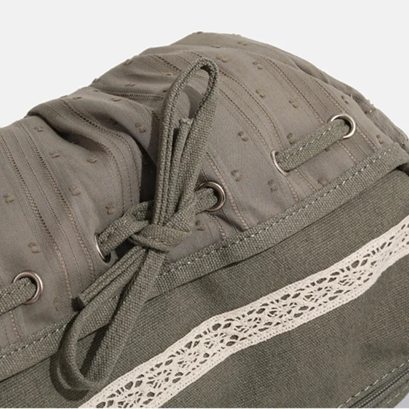 Olive Canvas Shoulder Bag