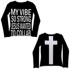 Cross Print Long Sleeve Top