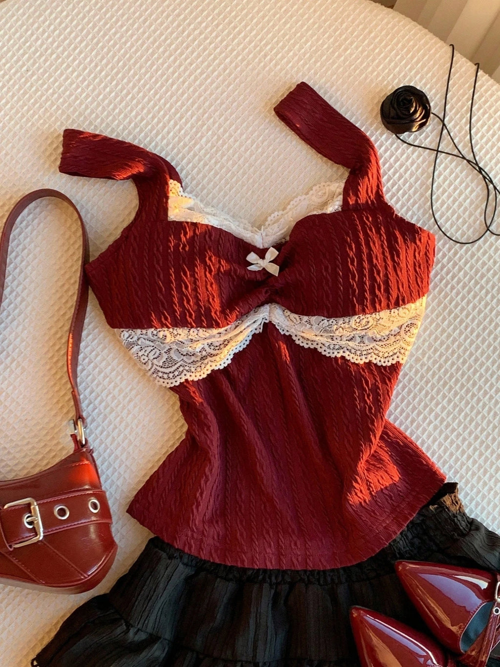 Lace Bow Corset Top