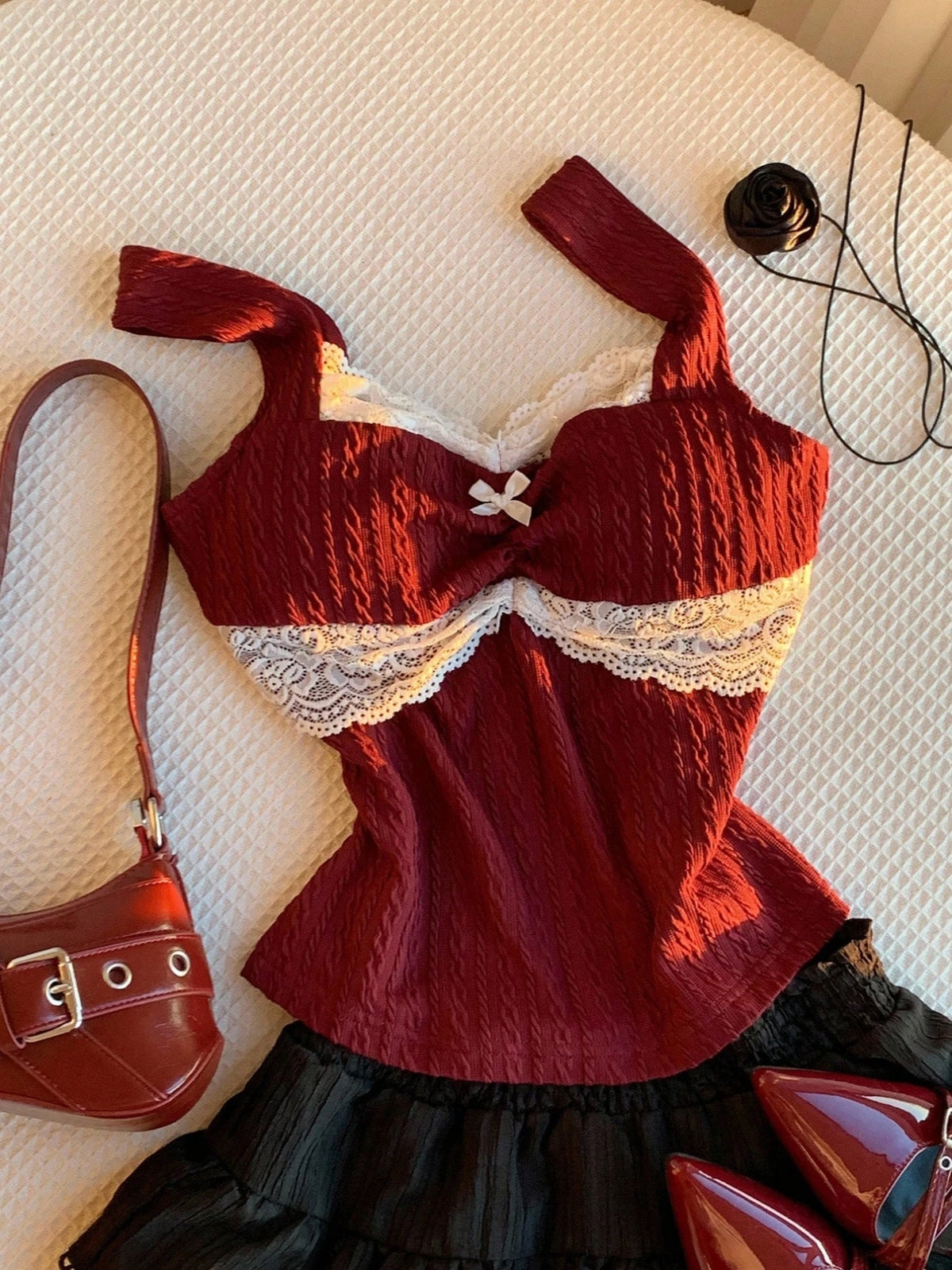 Lace Bow Corset Top