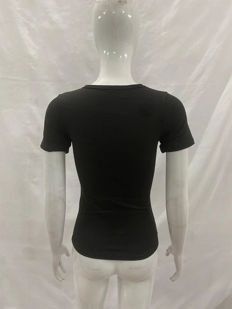 Cross Studded Black Tee