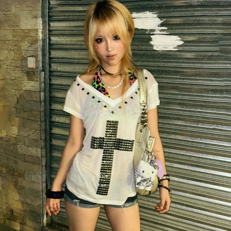 Cross Print T-Shirt