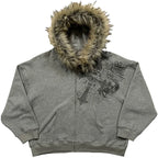 Black Faux Fur Hooded Jacket