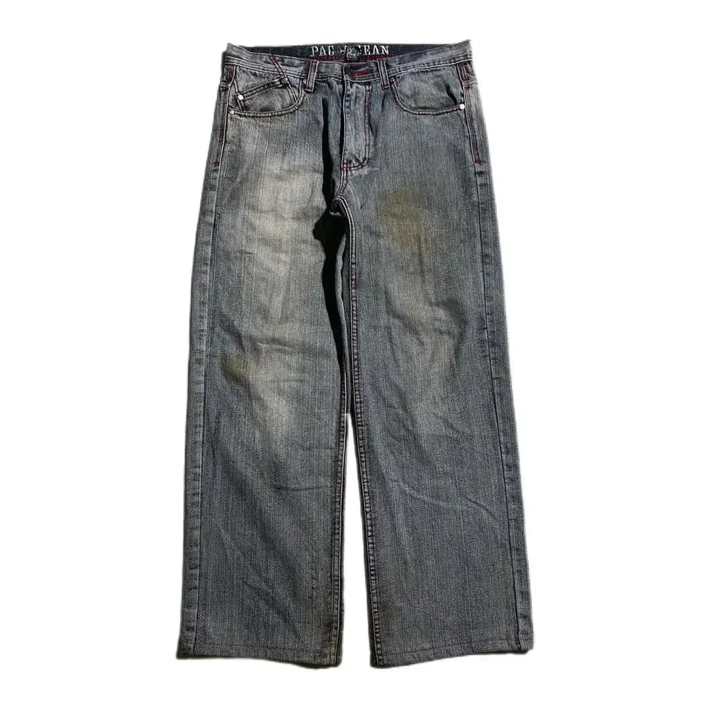 Skull Embroidered Jeans