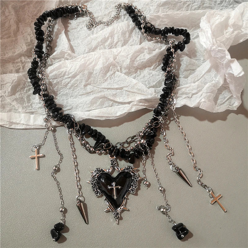 Wings & Cross Pendant Necklace