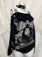 Striped Cat Print Hoodie