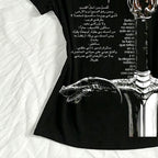 Emo Graphic Print Crop Tee