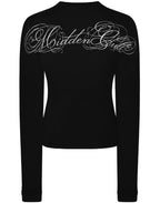 Rhinestone Cropped Zip-Up Hoodie