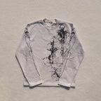 Gothic Print Waffle Long Sleeve Tee