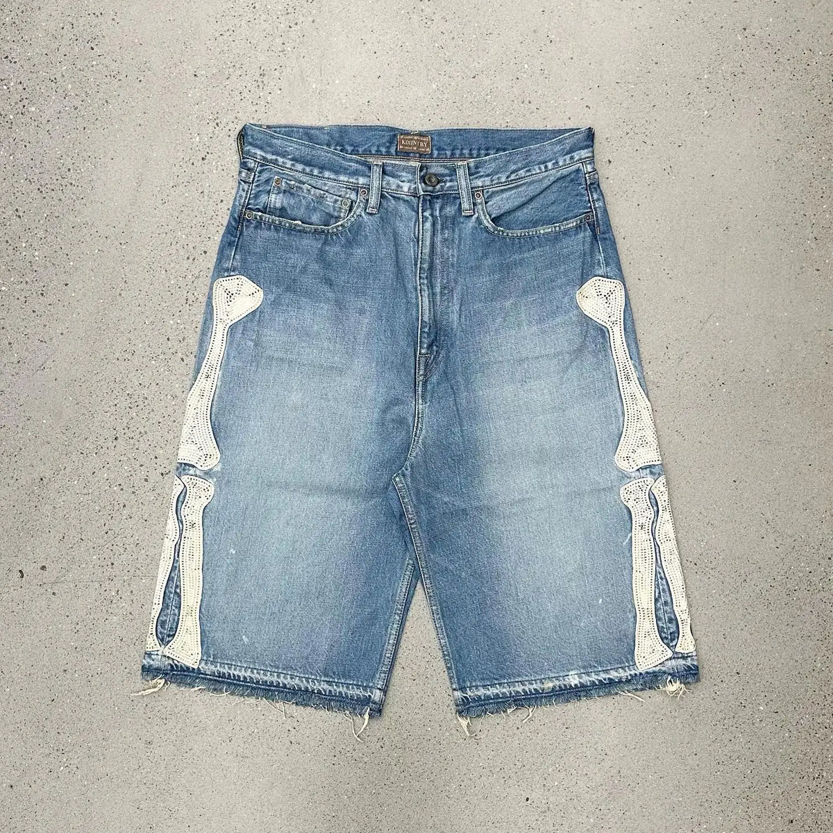 Embroidered Denim Shorts