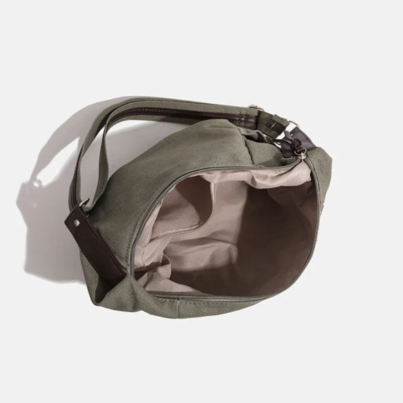 Olive Canvas Shoulder Bag