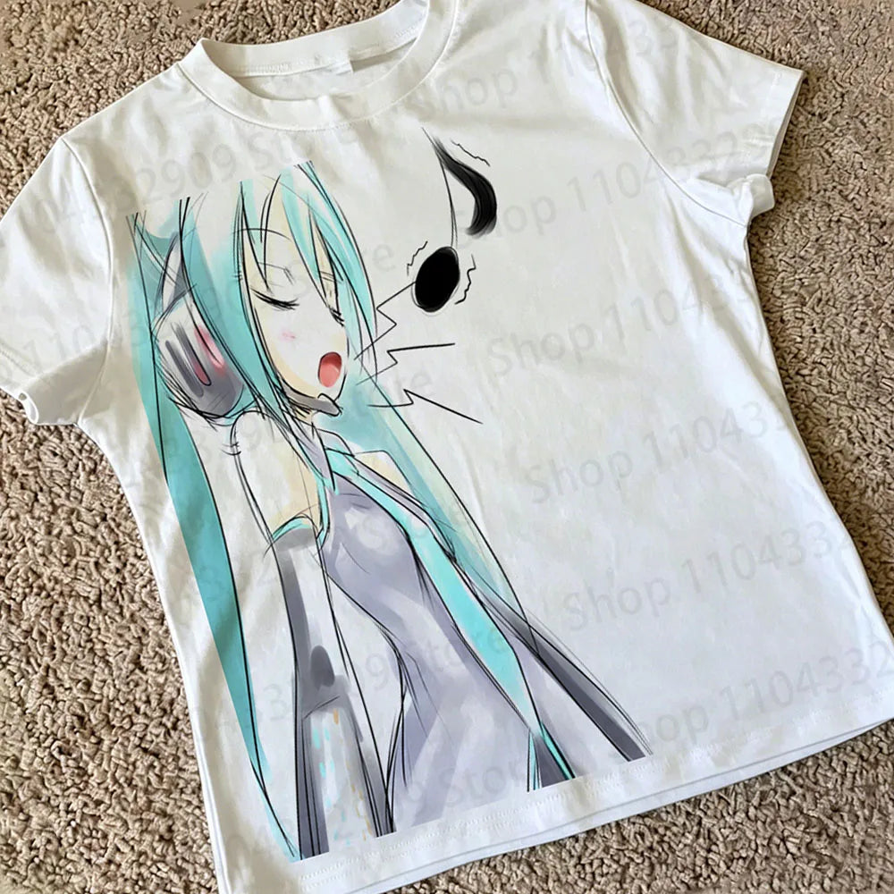 Anime Print Crop Tee