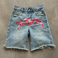 Graffiti Print Denim Shorts