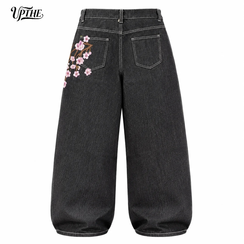 Cherry Blossom Embroidered Jeans
