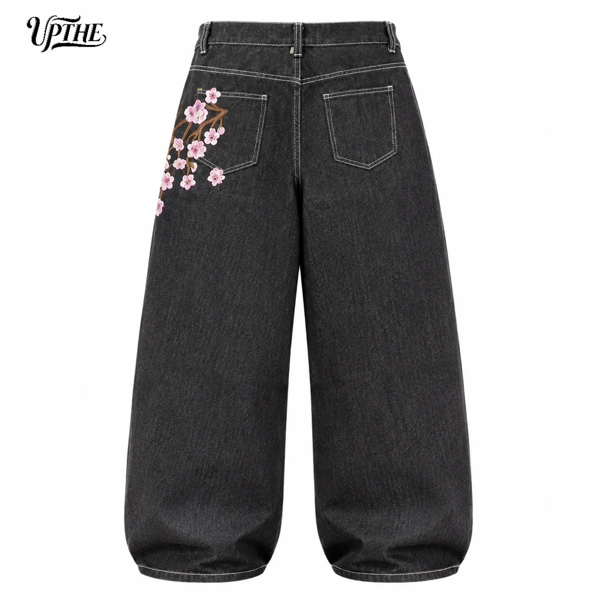Cherry Blossom Embroidered Jeans