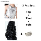 K-Pop Crop Top & Cargo Pants Set
