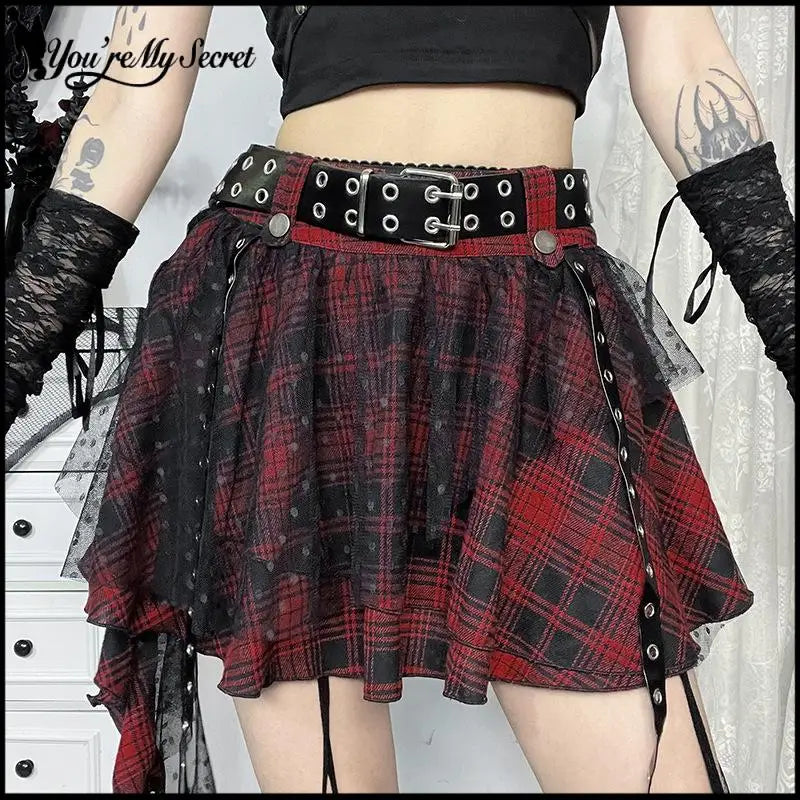 Checkered Midi Skirt