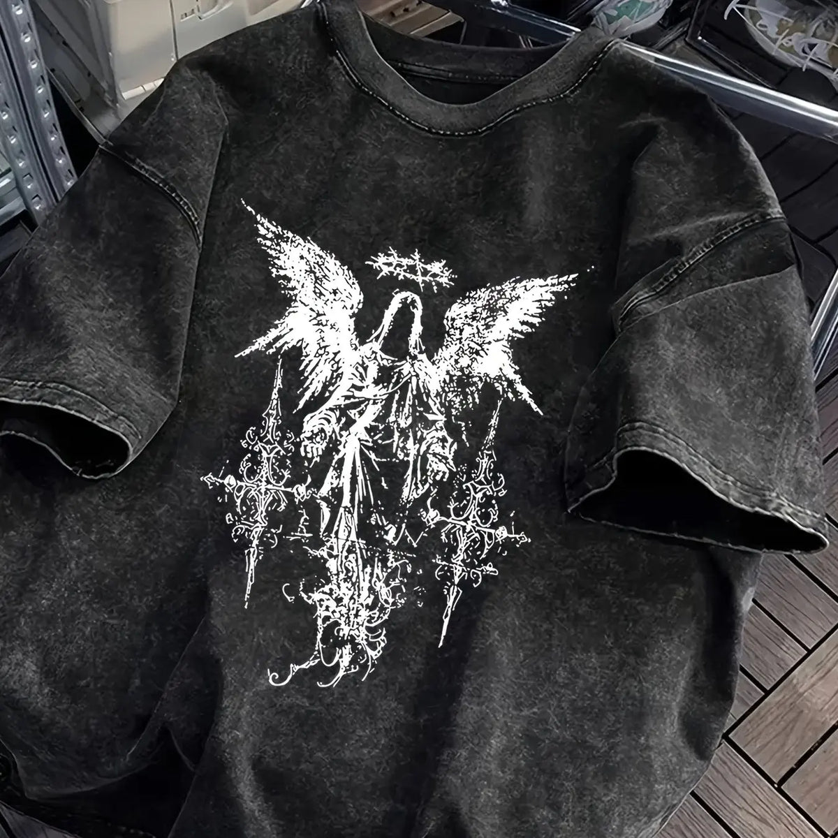 Wing Print Oversized Tee