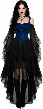 Gothic Lace-Up Maxi Dress