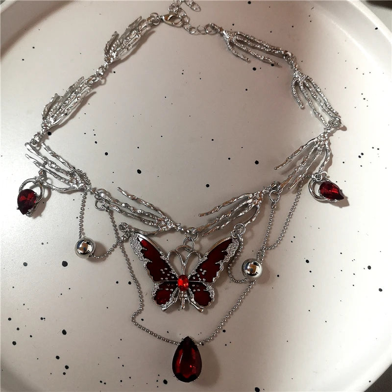 Butterfly Pendant Choker