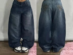 Graphic Embroidered Baggy Jeans