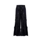 Zip Detail Wide-Leg Pants