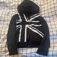Cropped Union Jack Hoodie