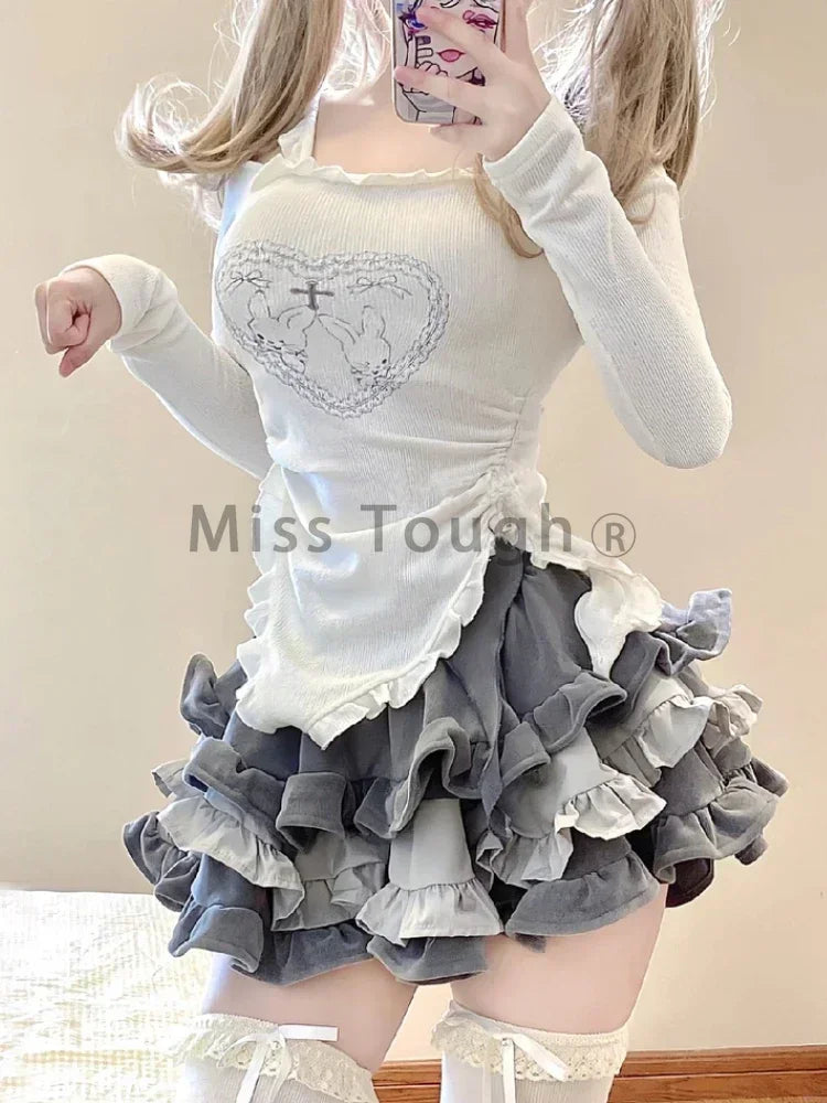 Rabbit Print Two-Piece Set
