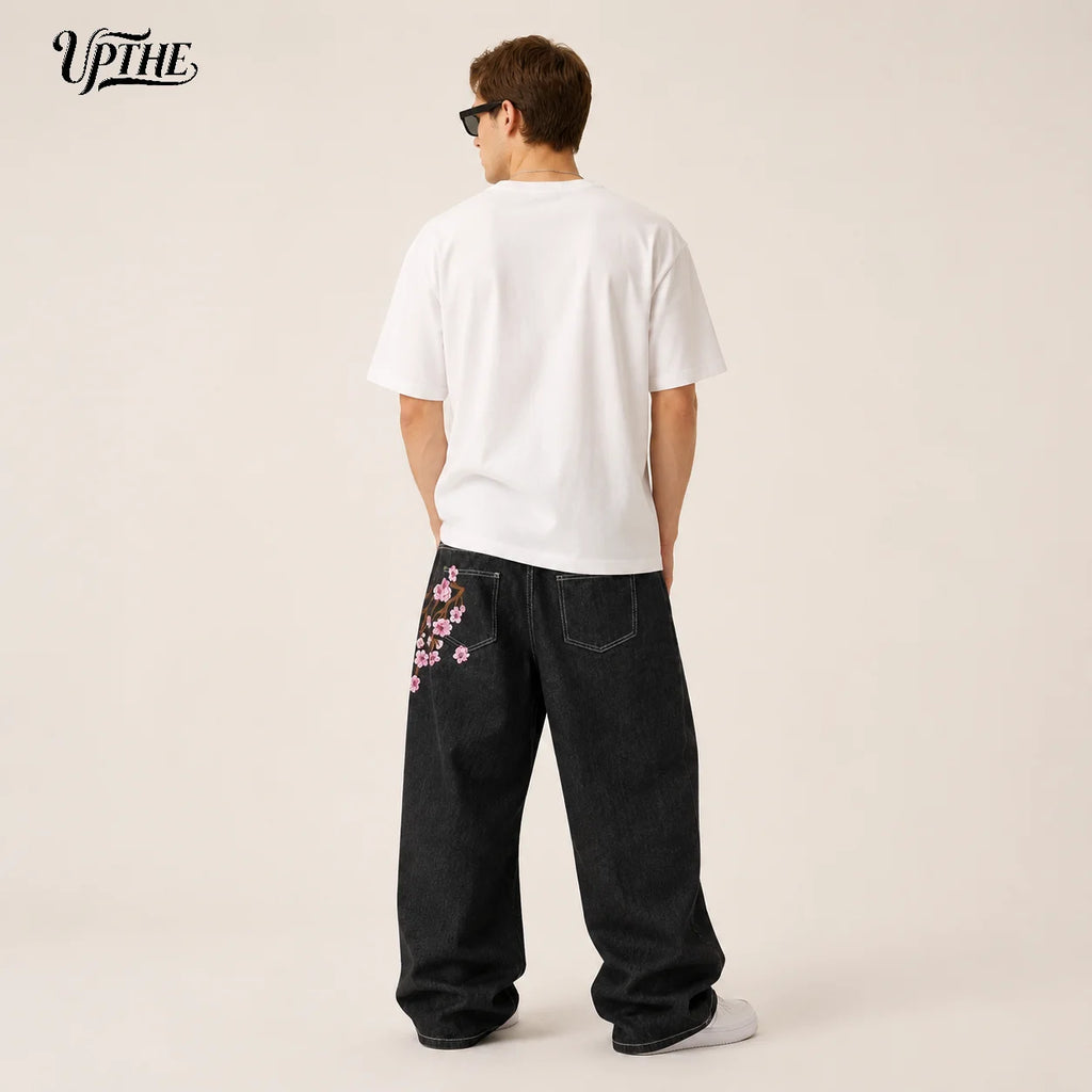 Cherry Blossom Embroidered Jeans