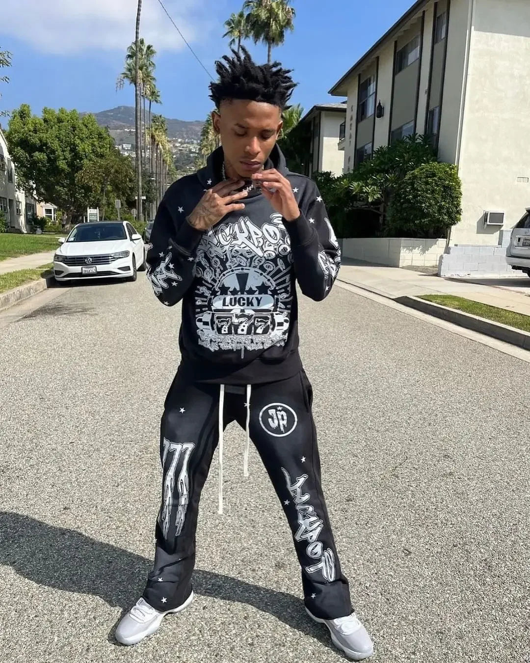 Graphic Print Tracksuit Set