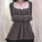 Knitted Babydoll Sweater