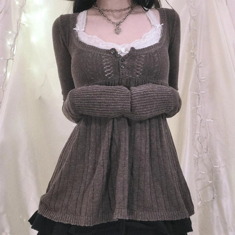 Knitted Babydoll Sweater