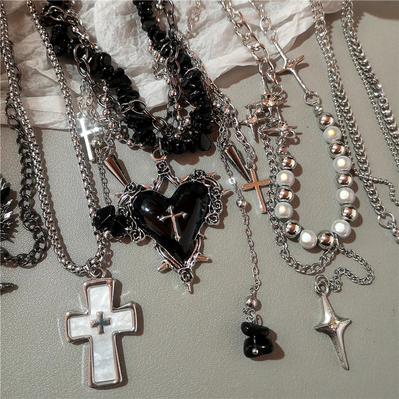 Wings & Cross Pendant Necklace