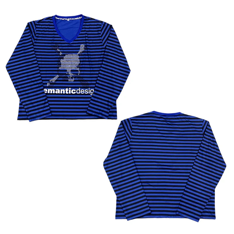 Striped Grunge Long Sleeve Tee