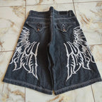 Embroidered Denim Shorts