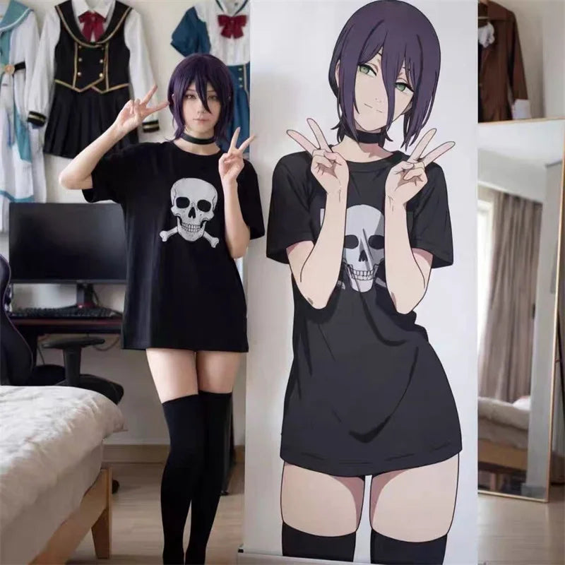 Skull Print Anime Tee
