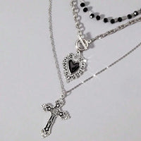 Heart & Cross Necklace Set