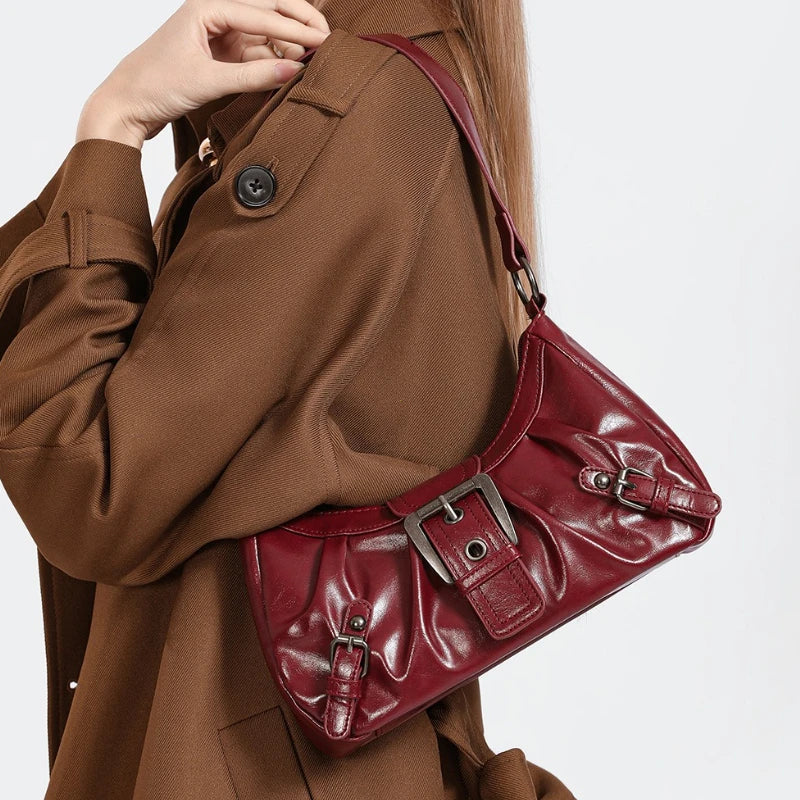 Pleated Hobo Shoulder Bag