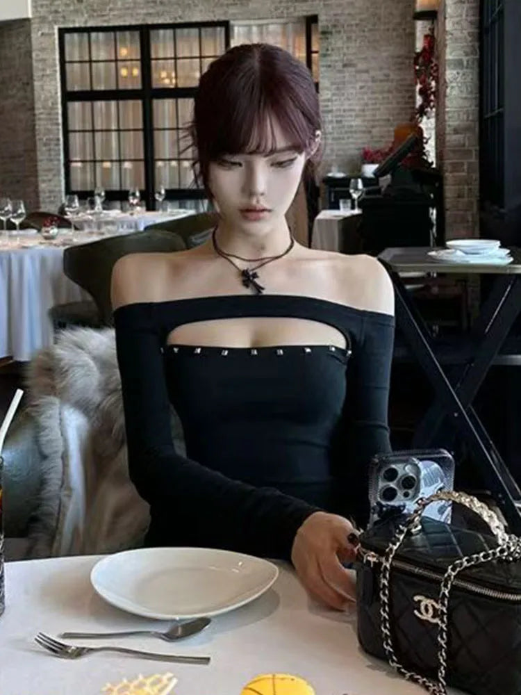 Rivet Off-Shoulder Top