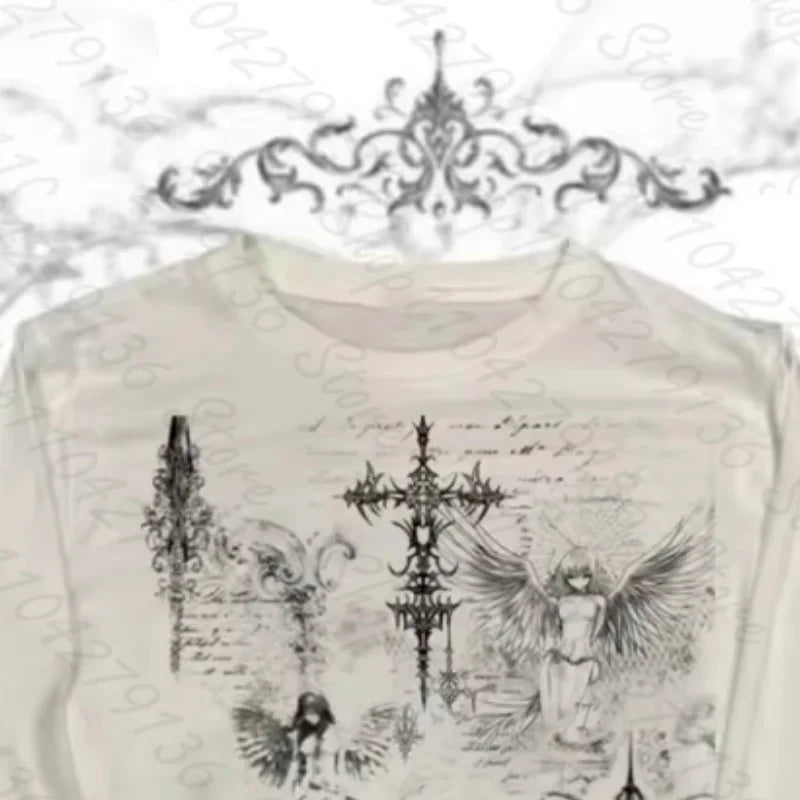 Cross Print Gothic Long Sleeve