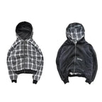 Reversible Plaid Zip-Up Hoodie